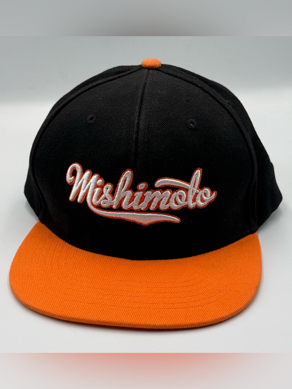 Mishimoto Black & Orange Snap-Back Cap Hat Embroidered Cotton Canvas  NWOT